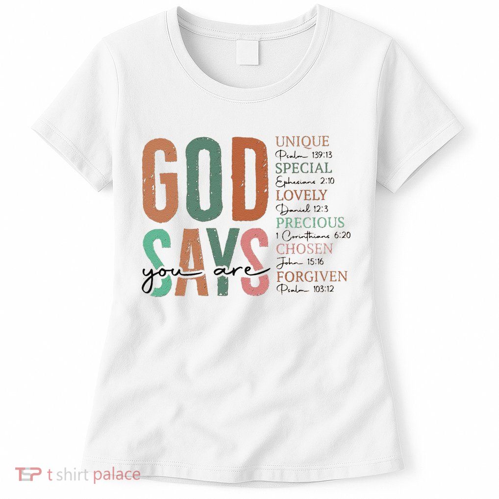 God Says You Are Inspiration Sunflower Faith Womens T-Shirt