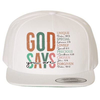 God Says You Are Inspiration Sunflower Faith Wool Snapback Cap