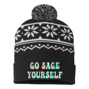 Go Sage Yourself New Age Meditation Yogi Yoga Spiritual USA-Made Snowflake Beanie