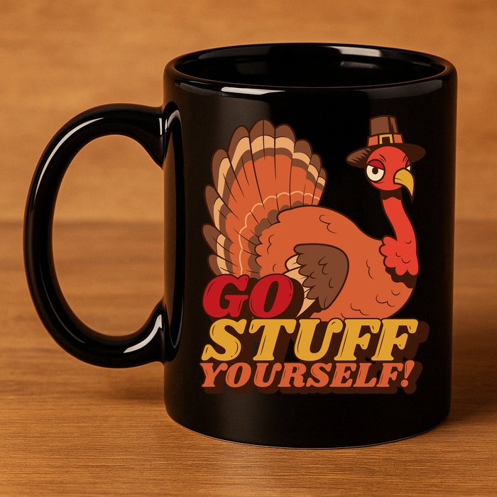 Go Stuff Yourself Funny Thanksgiving 11oz C Handle Ceramic Mug