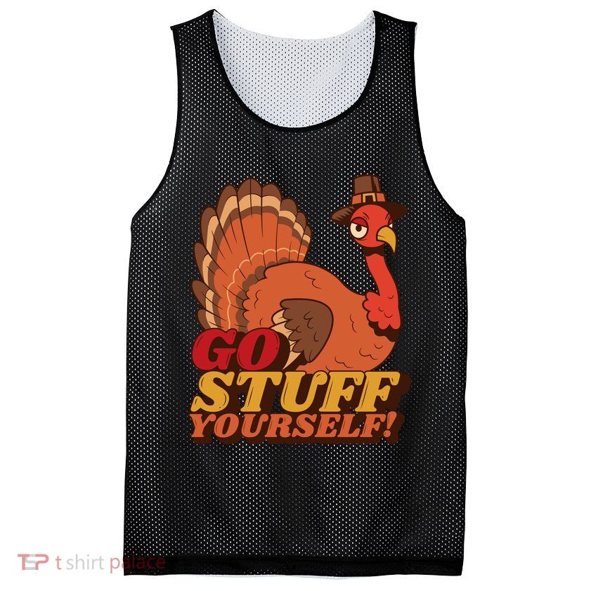 Go Stuff Yourself Funny Thanksgiving Mesh Reversible Basketball Jersey Tank