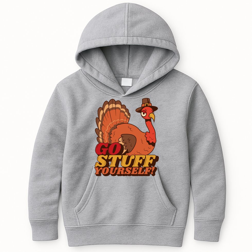 Go Stuff Yourself Funny Thanksgiving Kids Hoodie