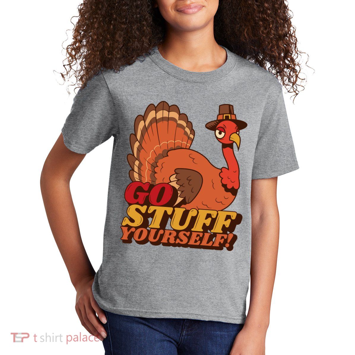 Go Stuff Yourself Funny Thanksgiving Kids T-Shirt