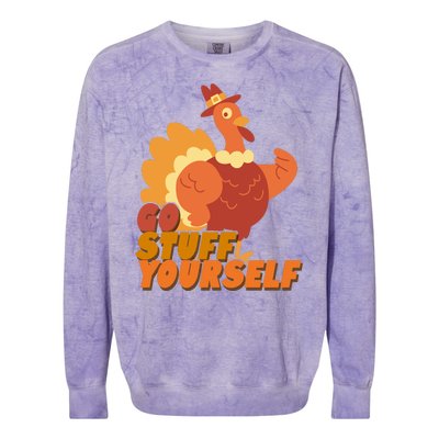 Go Stuff Yourself Funny Thanksgiving Turkey Holiday Colorblast Crewneck Sweatshirt