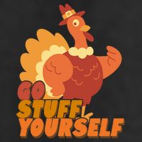 Go Stuff Yourself Funny Thanksgiving Turkey Holiday 7 Panel Mesh Trucker Snapback Hat