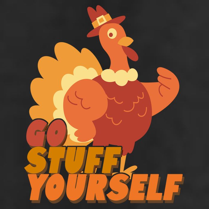Go Stuff Yourself Funny Thanksgiving Turkey Holiday 7 Panel Mesh Trucker Snapback Hat