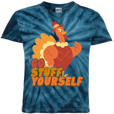 Go Stuff Yourself Funny Thanksgiving Turkey Holiday Kids Tie-Dye T-Shirt