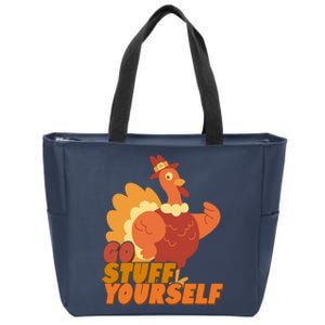 Go Stuff Yourself Funny Thanksgiving Turkey Holiday Zip Tote Bag