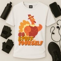 Go Stuff Yourself Funny Thanksgiving Turkey Holiday Cooling Performance Crew T-Shirt