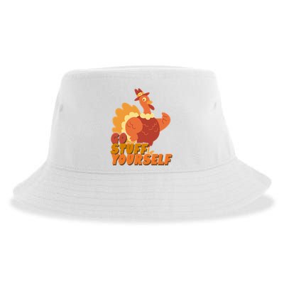 Go Stuff Yourself Funny Thanksgiving Turkey Holiday Sustainable Bucket Hat