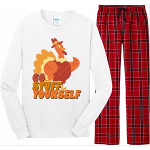 Go Stuff Yourself Funny Thanksgiving Turkey Holiday Long Sleeve Pajama Set