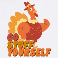 Go Stuff Yourself Funny Thanksgiving Turkey Holiday Flatbill Hat