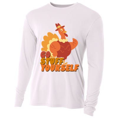 Go Stuff Yourself Funny Thanksgiving Turkey Holiday Cooling Performance Long Sleeve Crew