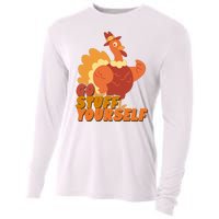 Go Stuff Yourself Funny Thanksgiving Turkey Holiday Cooling Performance Long Sleeve Crew