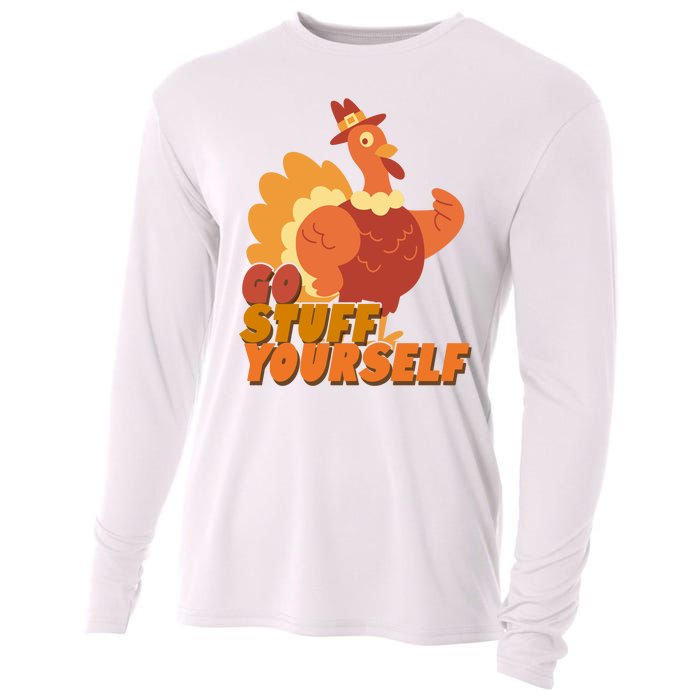 Go Stuff Yourself Funny Thanksgiving Turkey Holiday Cooling Performance Long Sleeve Crew