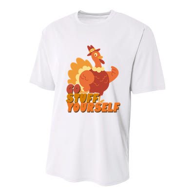 Go Stuff Yourself Funny Thanksgiving Turkey Holiday Youth Performance Sprint T-Shirt
