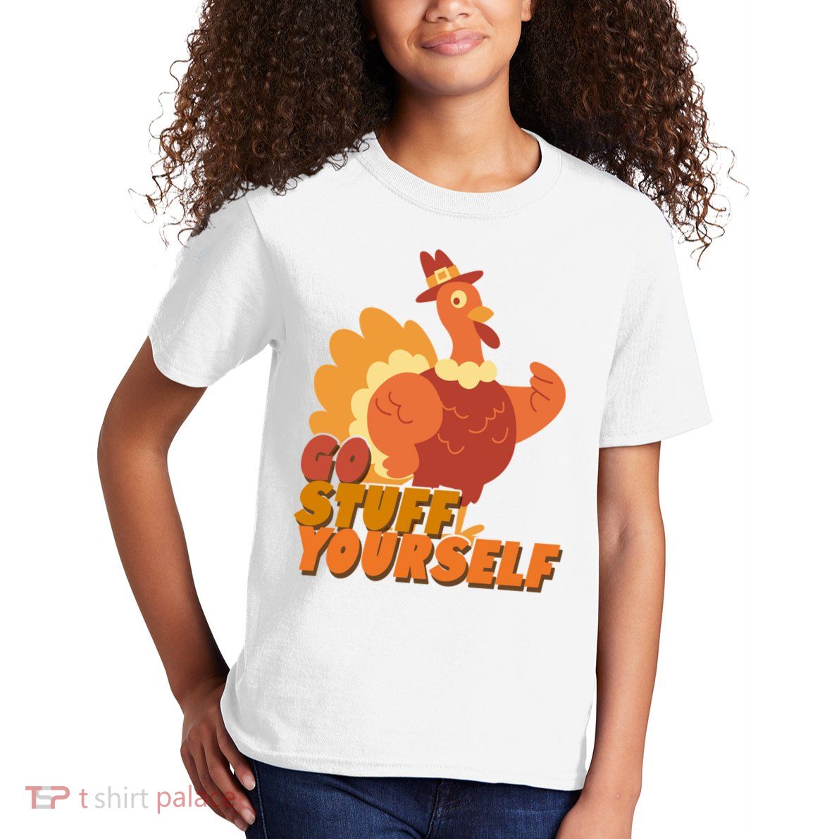 Go Stuff Yourself Funny Thanksgiving Turkey Holiday Kids T-Shirt