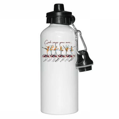 God Say You Are Unique Special Precious Strong Forgiven Gift Aluminum Water Bottle