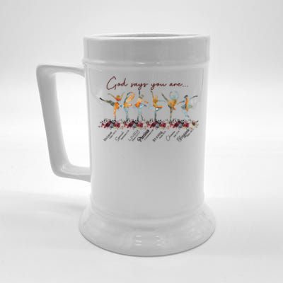 God Say You Are Unique Special Precious Strong Forgiven Gift Beer Stein