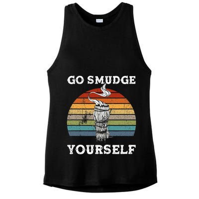 Go Smudge Yourself Smudging Feather Funny Sage Bundle Ladies PosiCharge Tri-Blend Wicking Tank