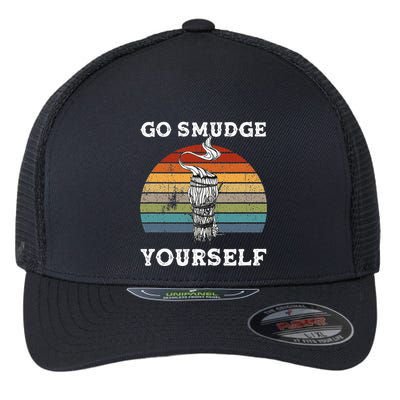 Go Smudge Yourself Smudging Feather Funny Sage Bundle Flexfit Unipanel Trucker Cap