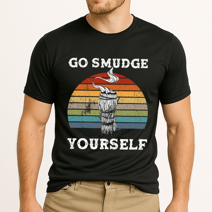 Go Smudge Yourself Smudging Feather Funny Sage Bundle Performance Shirt