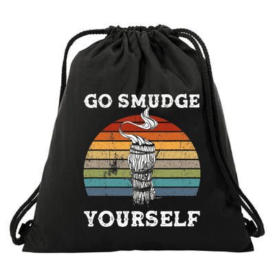 Go Smudge Yourself Smudging Feather Funny Sage Bundle Drawstring Bag