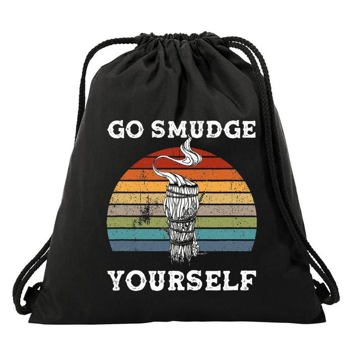 Go Smudge Yourself Smudging Feather Funny Sage Bundle Drawstring Bag