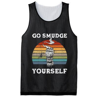 Go Smudge Yourself Smudging Feather Funny Sage Bundle Mesh Reversible Basketball Jersey Tank