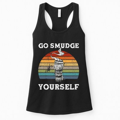 Go Smudge Yourself Smudging Feather Funny Sage Bundle Womens Tank Top