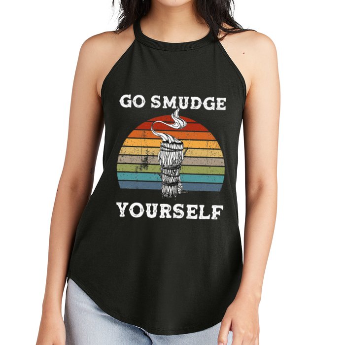 Go Smudge Yourself Smudging Feather Funny Sage Bundle Women's Perfect Tri Rocker Tank