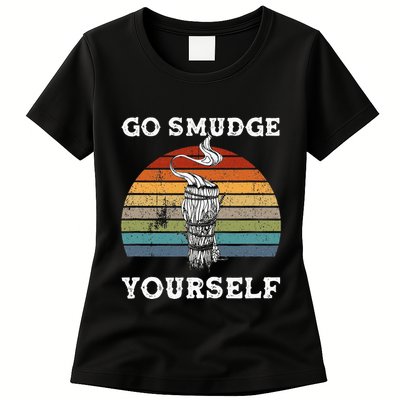 Go Smudge Yourself Smudging Feather Funny Sage Bundle Womens T-Shirt