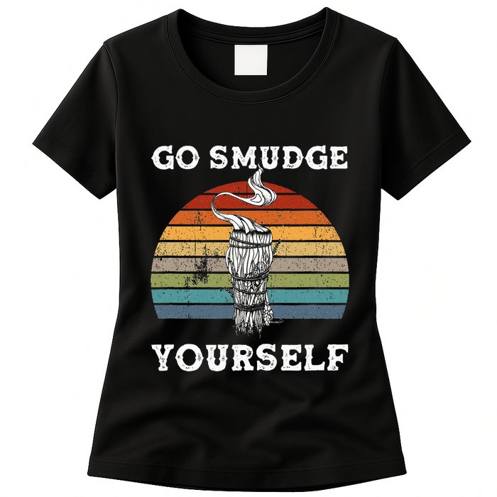 Go Smudge Yourself Smudging Feather Funny Sage Bundle Womens T-Shirt