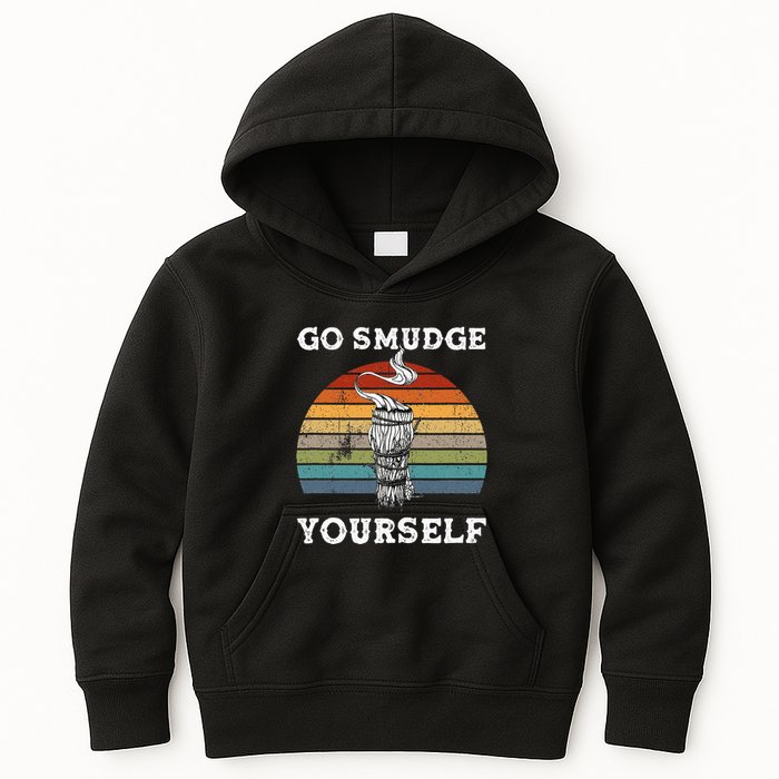 Go Smudge Yourself Smudging Feather Funny Sage Bundle Kids Hoodie