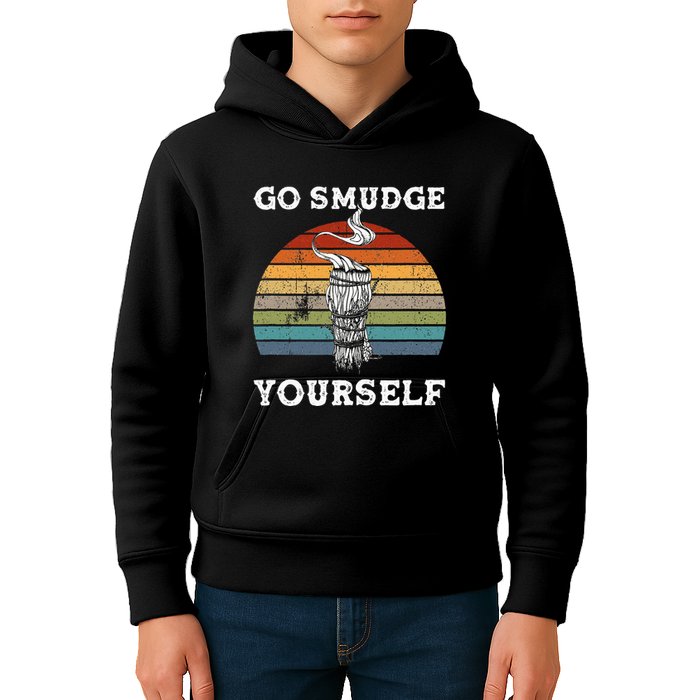 Go Smudge Yourself Smudging Feather Funny Sage Bundle Kids Hoodie