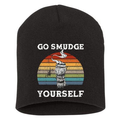 Go Smudge Yourself Smudging Feather Funny Sage Bundle Short Acrylic Beanie
