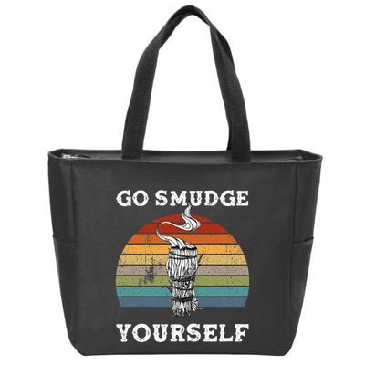 Go Smudge Yourself Smudging Feather Funny Sage Bundle Zip Tote Bag