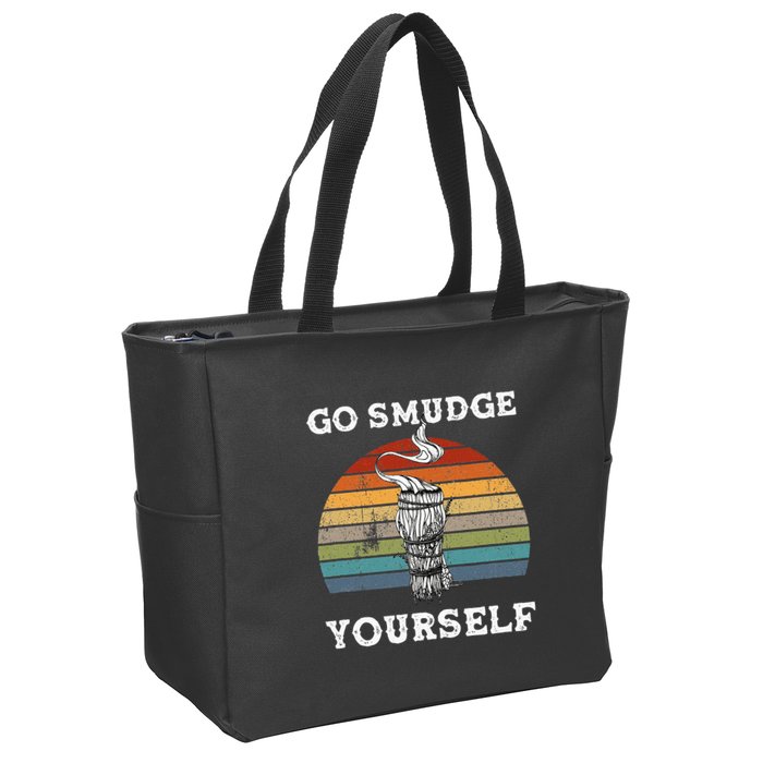 Go Smudge Yourself Smudging Feather Funny Sage Bundle Zip Tote Bag