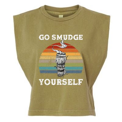 Go Smudge Yourself Smudging Feather Funny Sage Bundle Garment-Dyed Women's Muscle Tee
