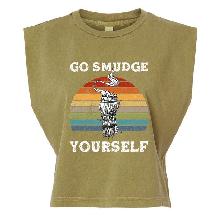 Go Smudge Yourself Smudging Feather Funny Sage Bundle Garment-Dyed Women's Muscle Tee