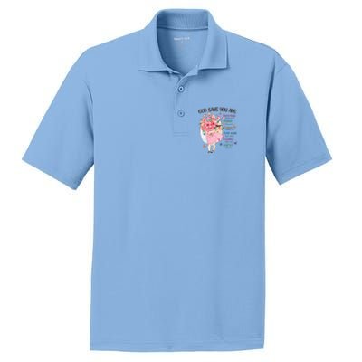 God Says You Are Flowers Christian Bible Verse PosiCharge RacerMesh Polo