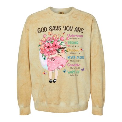 God Says You Are Flowers Christian Bible Verse Colorblast Crewneck Sweatshirt