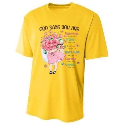 God Says You Are Flowers Christian Bible Verse Performance Sprint T-Shirt