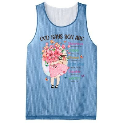 God Says You Are Flowers Christian Bible Verse Mesh Reversible Basketball Jersey Tank