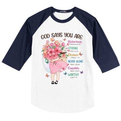 God Says You Are Flowers Christian Bible Verse Baseball Sleeve Shirt