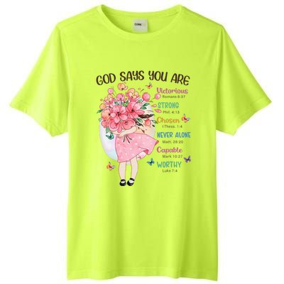 God Says You Are Flowers Christian Bible Verse Tall Fusion ChromaSoft Performance T-Shirt