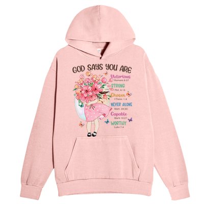 God Says You Are Flowers Christian Bible Verse Urban Pullover Hoodie