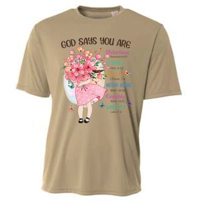 God Says You Are Flowers Christian Bible Verse Cooling Performance Crew T-Shirt