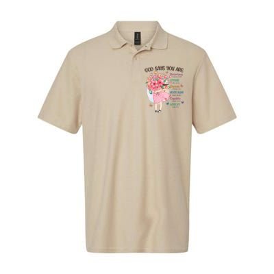 God Says You Are Flowers Christian Bible Verse Softstyle Adult Sport Polo