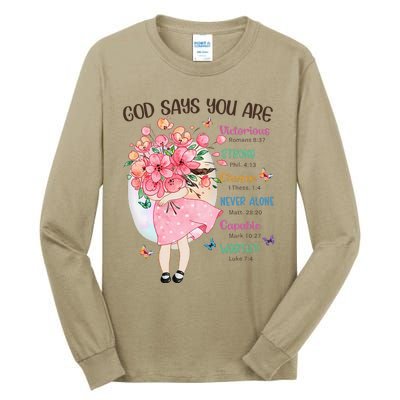 God Says You Are Flowers Christian Bible Verse Tall Long Sleeve T-Shirt